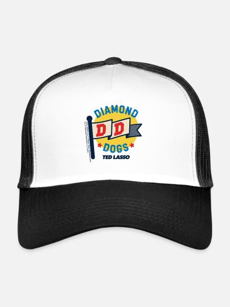 Ted Lasso Diamond Dogs Flagge - Trucker Cap - Weiß/Schwarz - Vorne