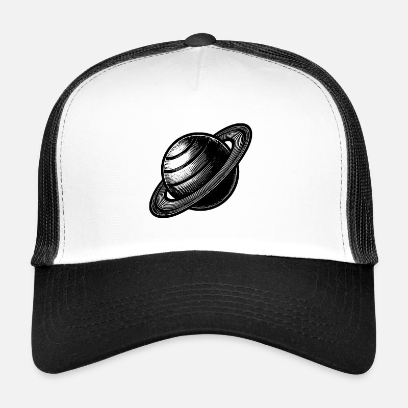 Planète aux anneaux Saturne avec système d’anneaux dans le système solaire Casquette trucker 