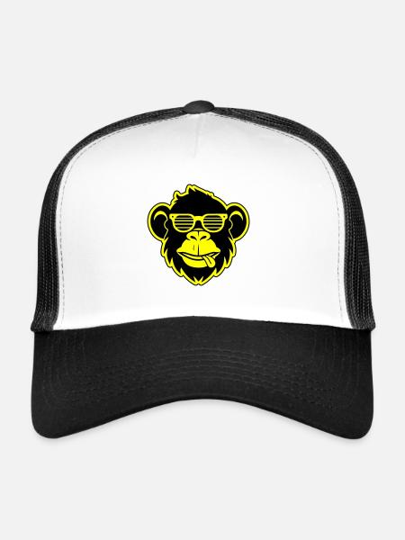 Monkey Head Sunglasses Party - Trucker Cap - white/black - Front