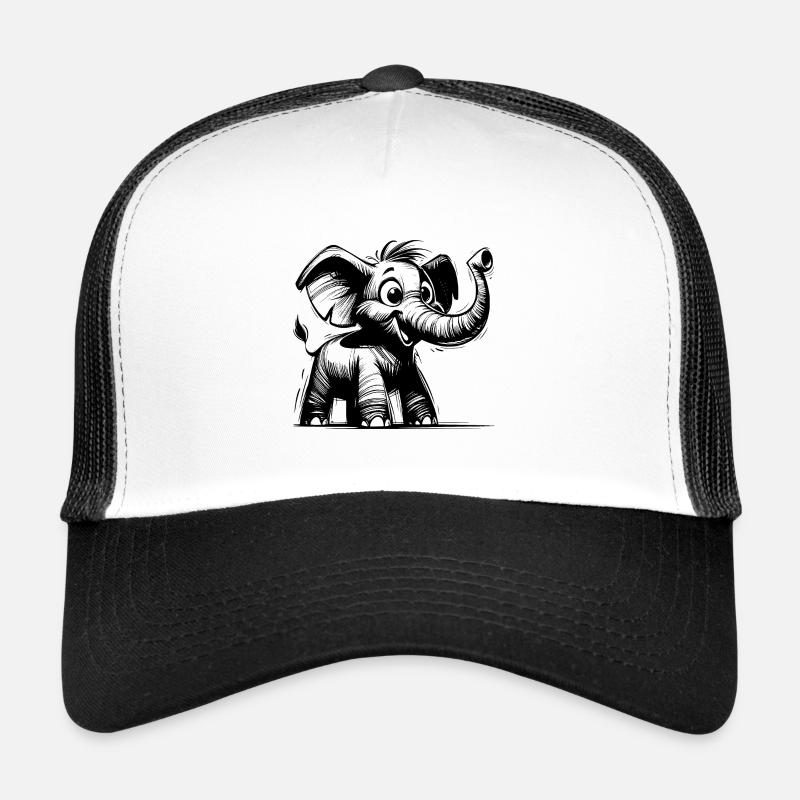 Bébé éléphant avec une énorme trompe Casquette trucker 