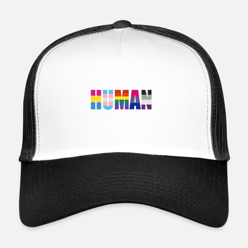 HUMAN - Rainbow - Trucker Cap - Weiß/Schwarz