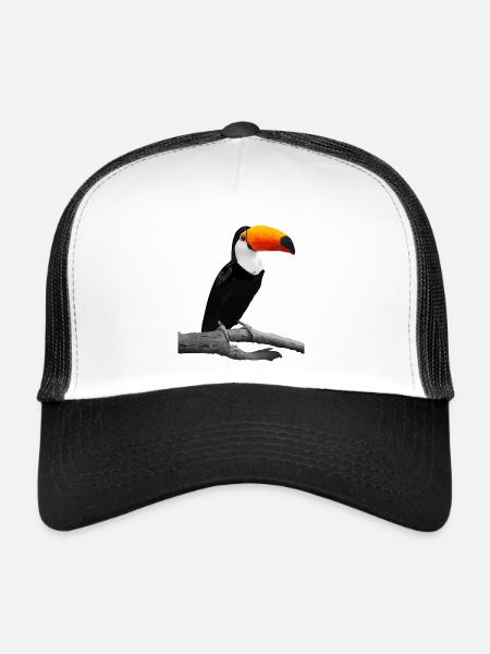 Toucan Tucan oiseau des Caraïbes - Casquette trucker  - blanc/noir - Devant