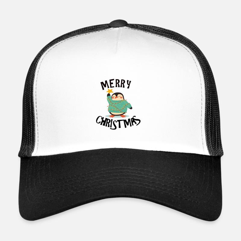 Merry Christmas Pinguin mit Stern Trucker Cap