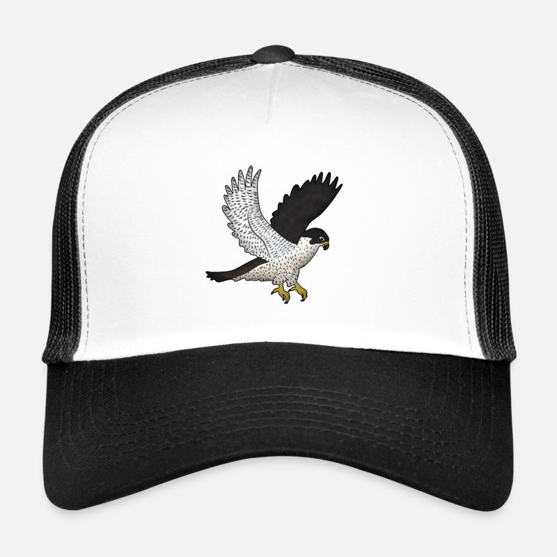 Peregrine falcon flies - Trucker Cap - white/black