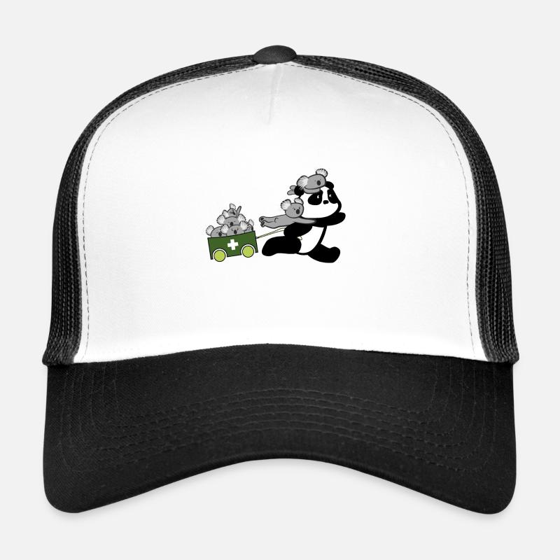 Panda safes Koalas - Casquette trucker  - blanc/noir