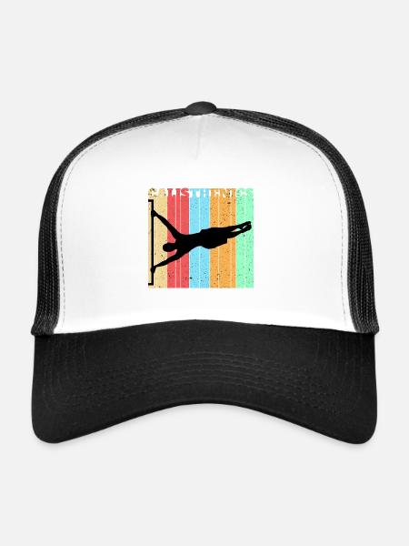 calisthenics body weight dips klimmzug bars calist - Casquette trucker  - blanc/noir - Devant