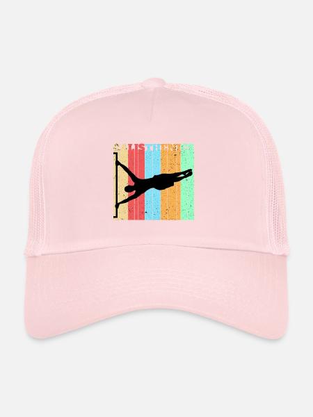calisthenics body weight dips chin-up bars calist - Trucker Cap - pale pink - Front