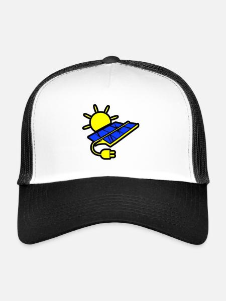 Photovoltaik Anlage Solar Energie - Trucker Cap - Weiß/Schwarz - Vorne