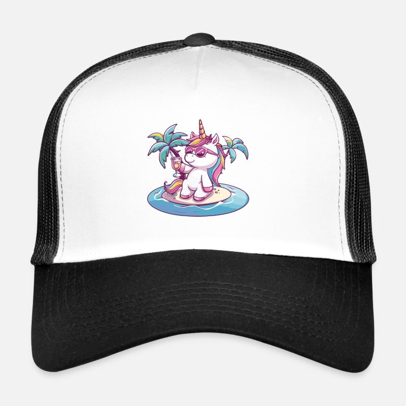 Unicorn Summer Beach Vacation Trucker Cap