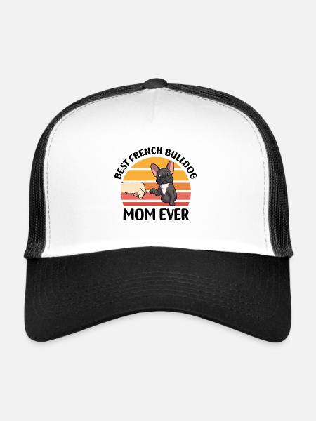 Français Bouledogue - Casquette trucker  - blanc/noir - Devant