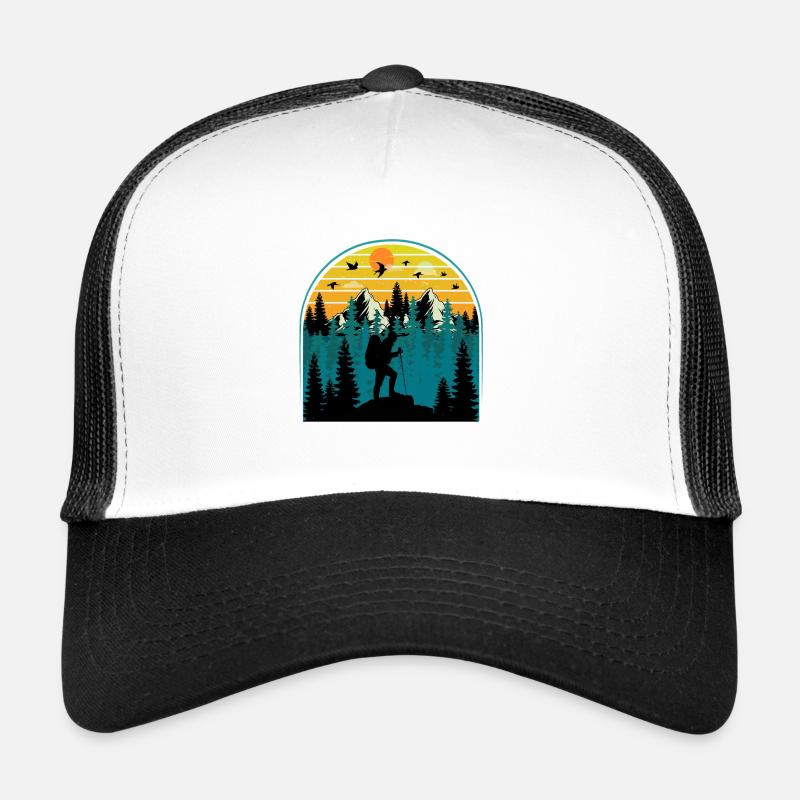 Hiking retro sunset hikers Wanderer Casquette trucker 