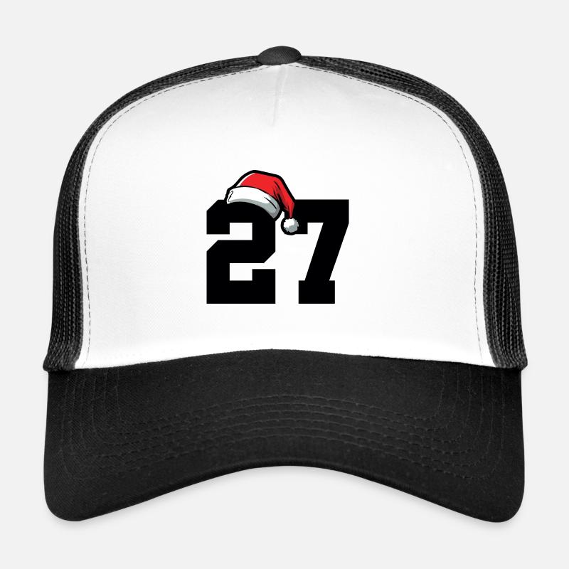 27 Numéro Noël - Casquette trucker  - blanc/noir
