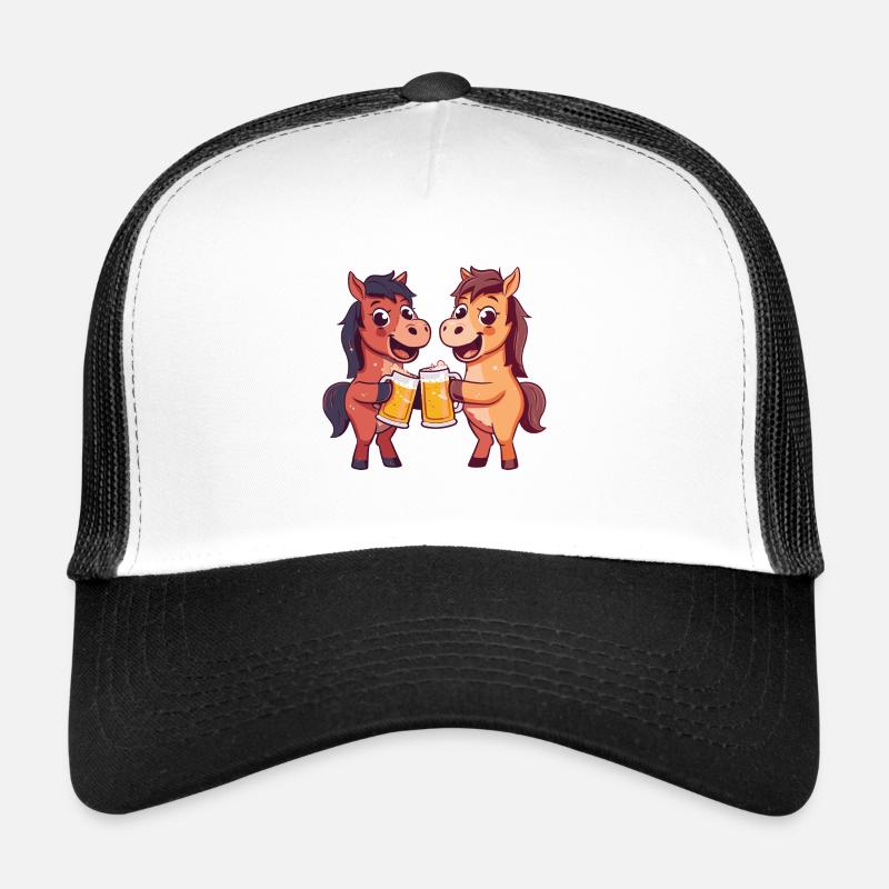 Pferd Comic Tier Bier Lustig Saufen Trucker Cap