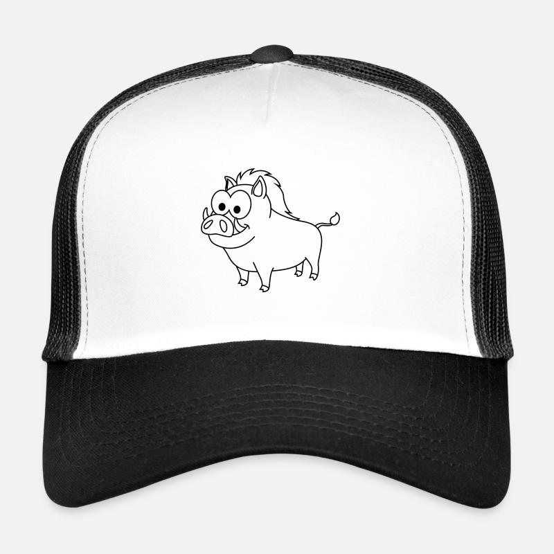 Wild Boar Comic Animal Trucker Cap