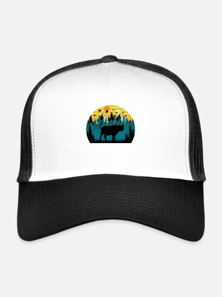 Sunset bison - Trucker Cap - white/black - Front