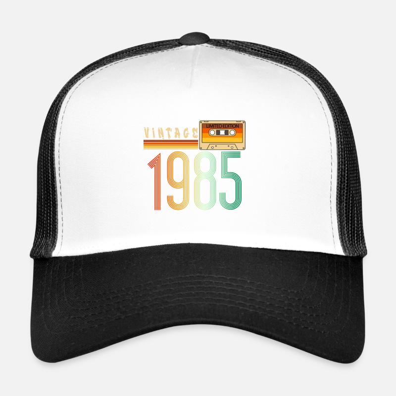 Year 1985 Old School Cassette Music Retro Trucker Cap