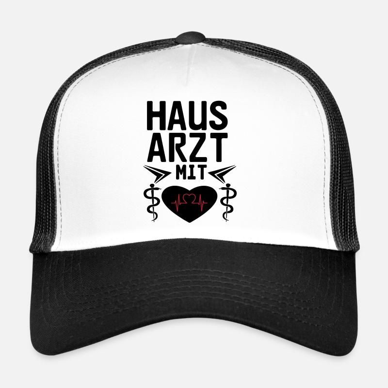 Hausarzt mit Herz Geschenk - Trucker Cap - Weiß/Schwarz