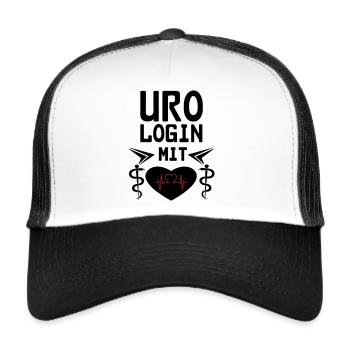 Urologin mit Herz Geschenk - Trucker Cap - Weiß/Schwarz - Vorne