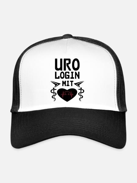 Urologin mit Herz Geschenk - Trucker Cap - Weiß/Schwarz - Vorne