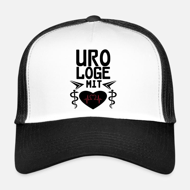 Urologe mit Herz Geschenk - Trucker Cap - Weiß/Schwarz
