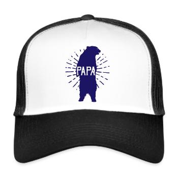 Papa Bear Fathers Day - fathers day - Trucker Cap - white/black - Front