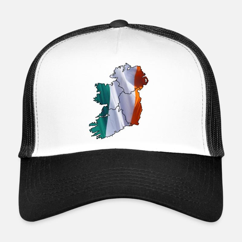 Ireland flag mapped - Trucker Cap - white/black