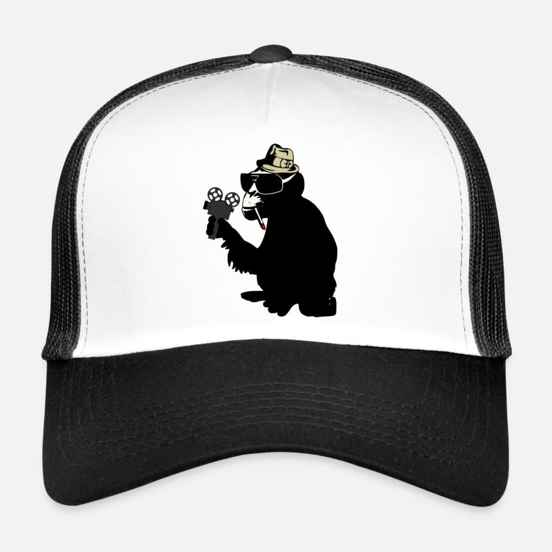 mr. lavage de cerveau de singe - Casquette trucker  - blanc/noir