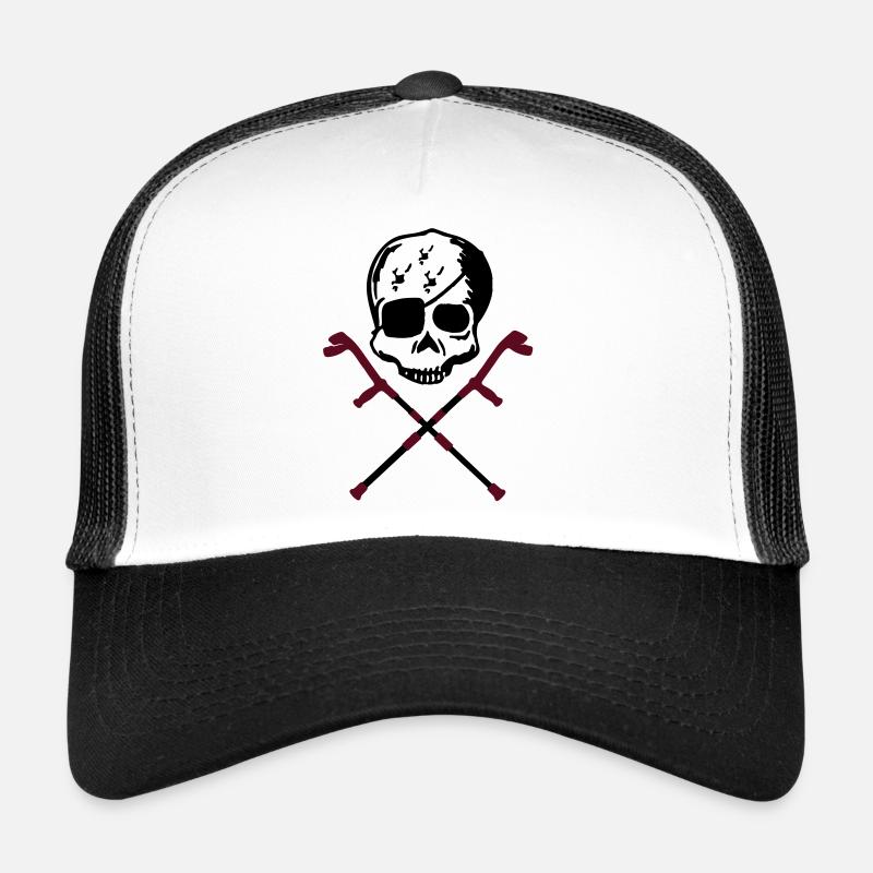 crutches skull Trucker Cap