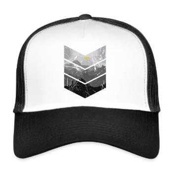 Vintage Berge - Trucker Cap - Weiß/Schwarz - Vorne