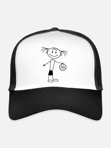 basketball_girl - Trucker Cap - white/black - Front