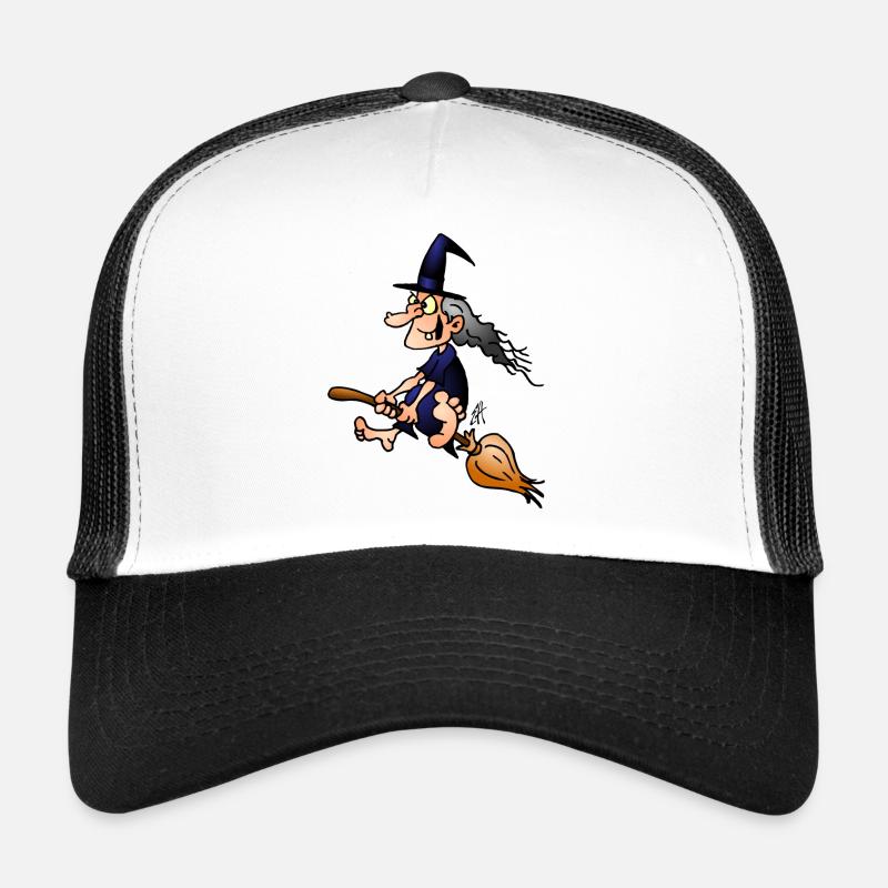 Witch on a broom Trucker Cap