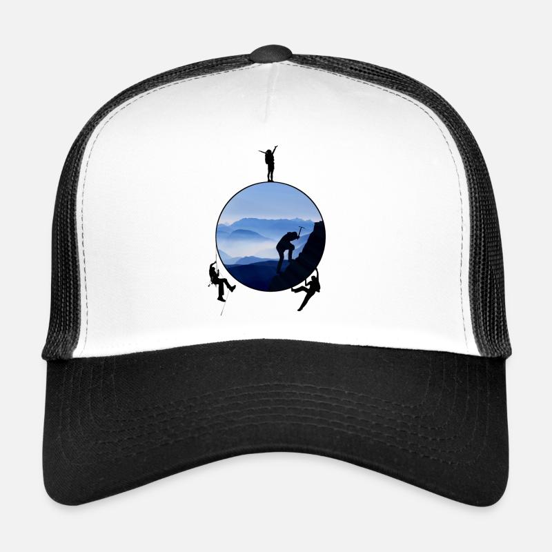 Les grimpeurs grimpent dans les montagnes Casquette trucker 