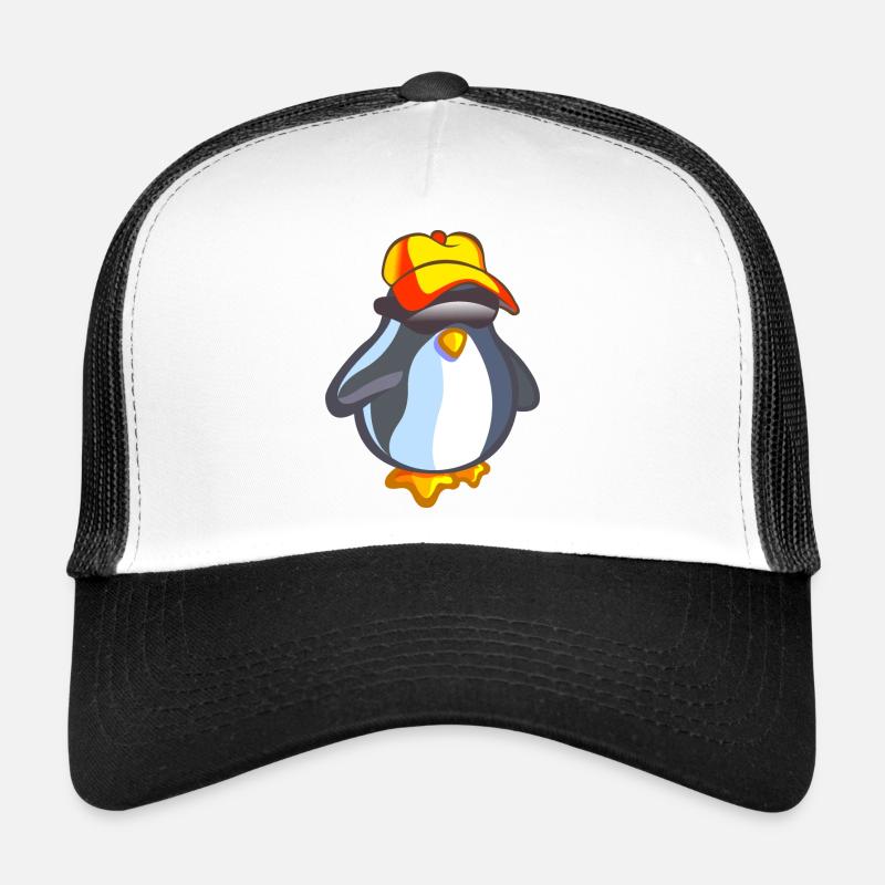 pingouin été - Casquette trucker  - blanc/noir
