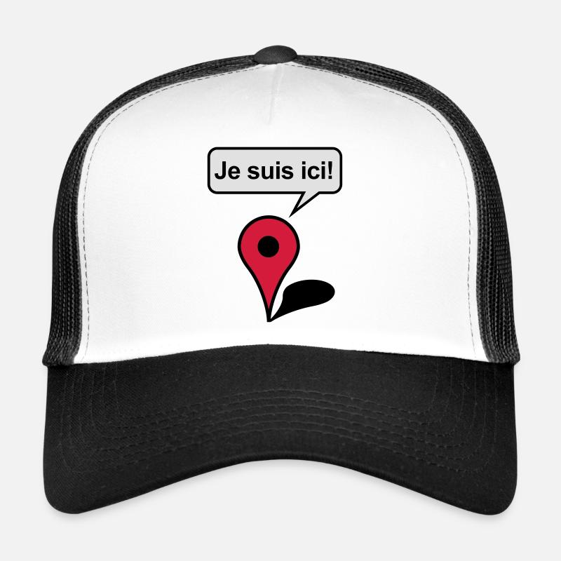 I am here! Google Maps - Trucker Cap - white/black