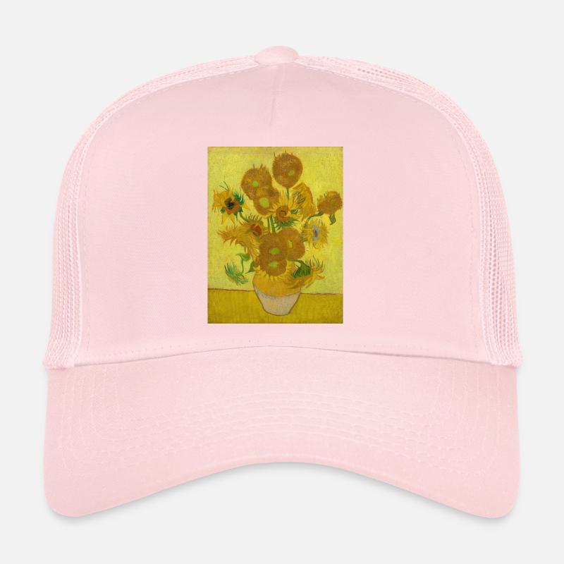 Art Gogh Paint Sun Flowers Graphique Casquette trucker 