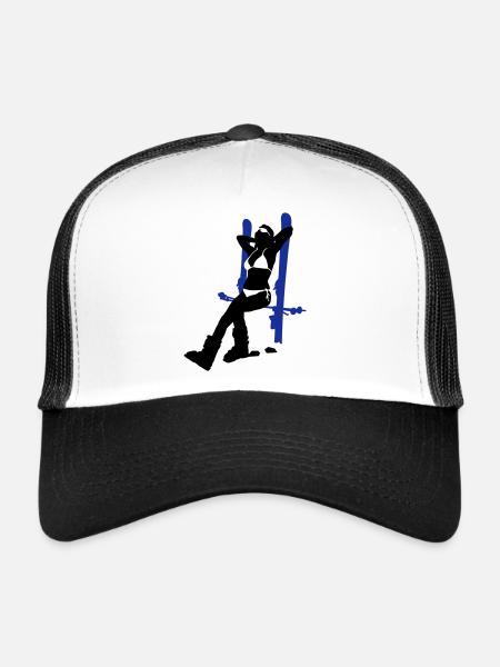 ski girl - Casquette trucker  - blanc/noir - Devant