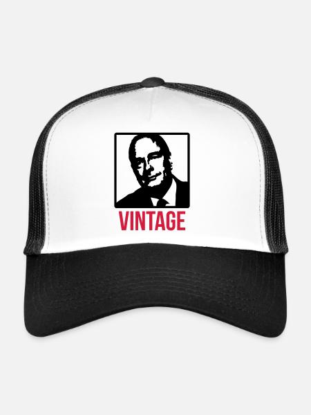 Chirac - Vintage - Casquette trucker  - blanc/noir - Devant