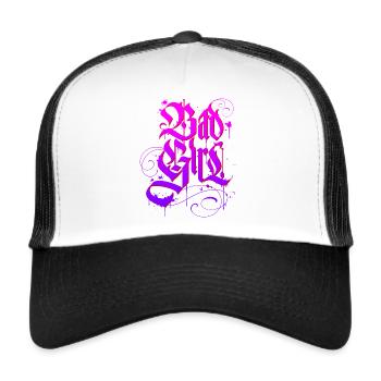 Bad Girl Graffiti 3 - Trucker Cap - Weiß/Schwarz - Vorne