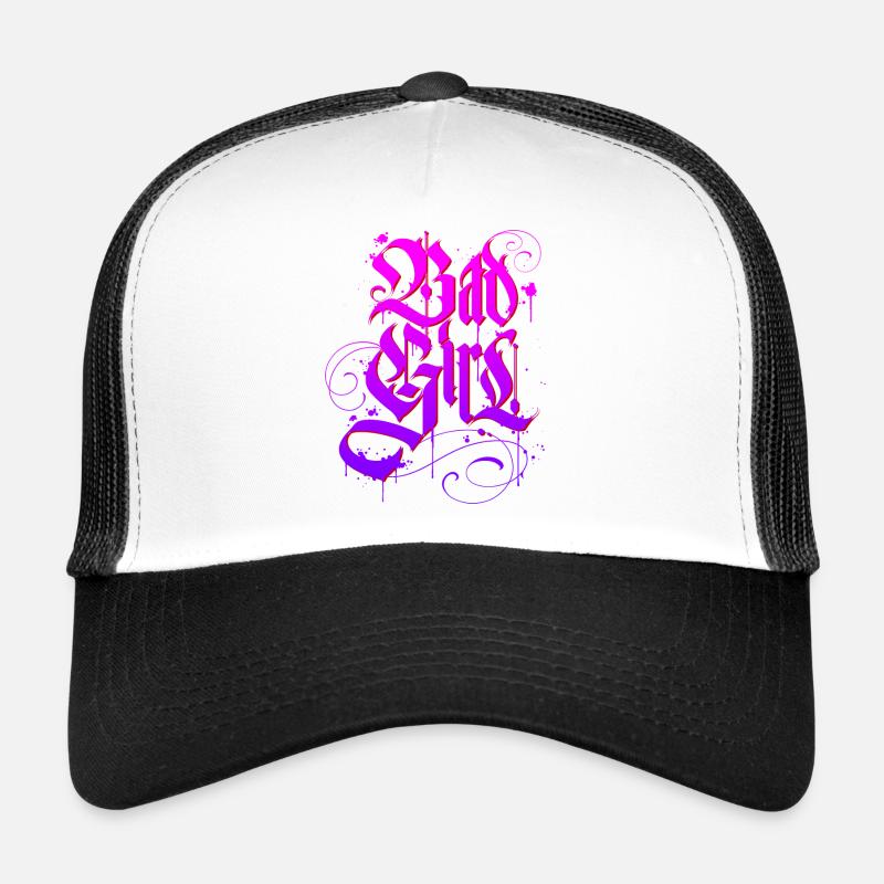 Bad Girl Graffiti 3 - Trucker Cap - Weiß/Schwarz