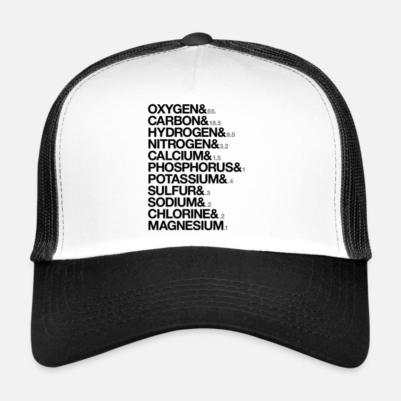 éléments du corps humain - Casquette trucker  - blanc/noir