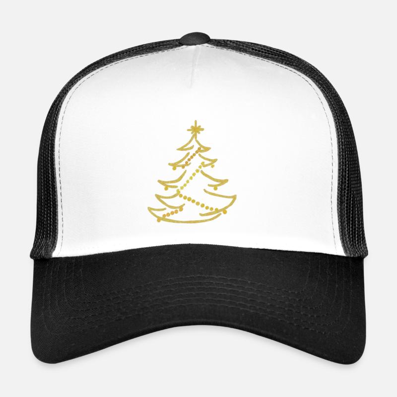 eleganter Weihnachtsbaum - Trucker Cap - Weiß/Schwarz