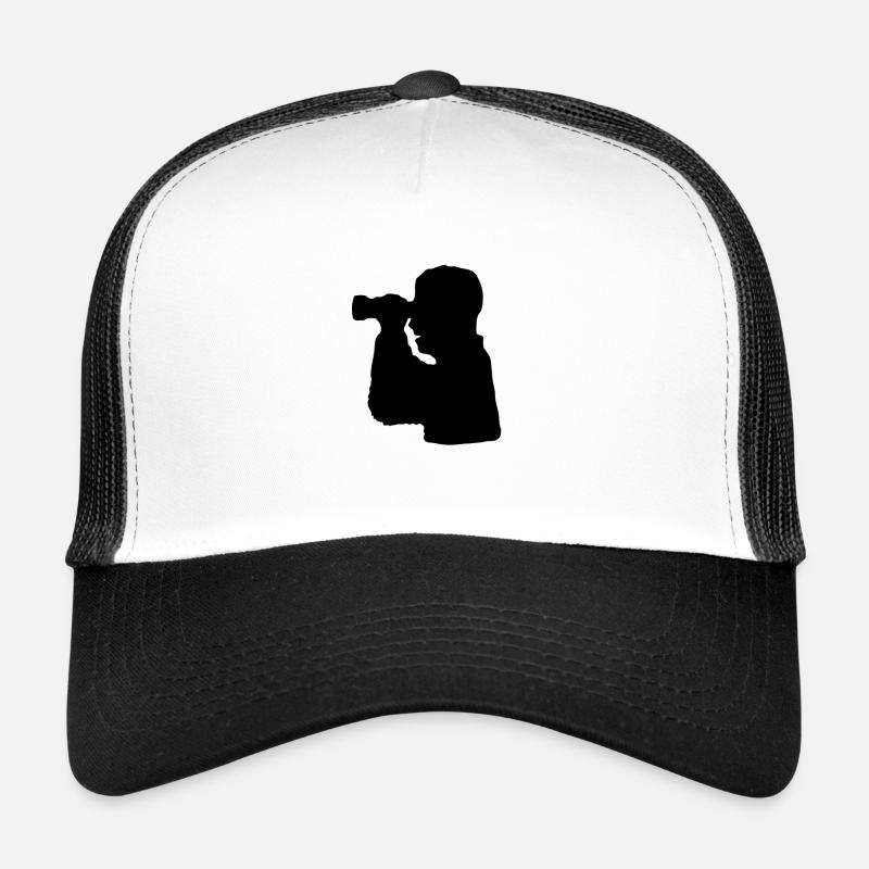Fernglas Silhouette Beobachten - Trucker Cap - Weiß/Schwarz