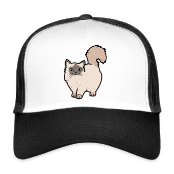 Cat: Holy Burma - Trucker Cap - white/black - Front
