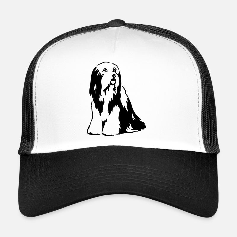 Bearded Collie - Casquette trucker  - blanc/noir