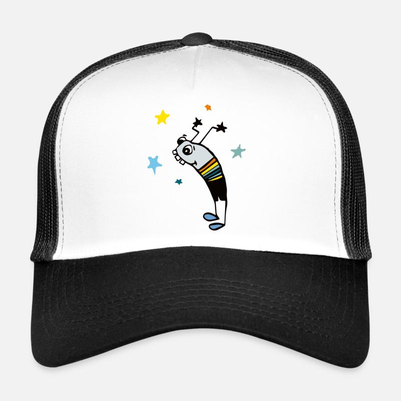 FRATZI_stars - Trucker Cap - Weiß/Schwarz