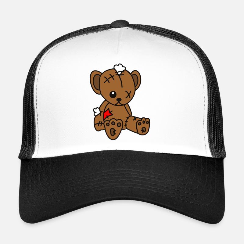 Teddybär Kaputt - Trucker Cap - Weiß/Schwarz