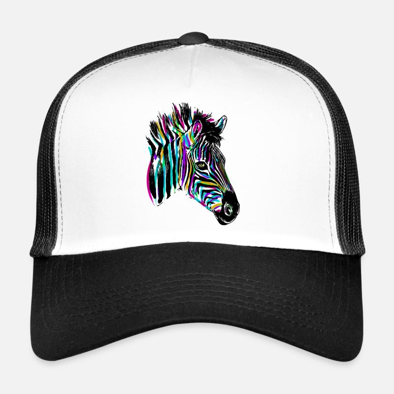 Colorful Zebra - Colored Zebra Trucker Cap