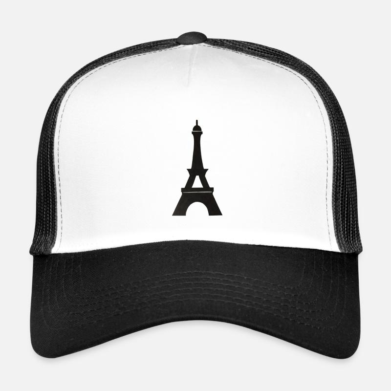 tour eiffel - Casquette trucker  - blanc/noir