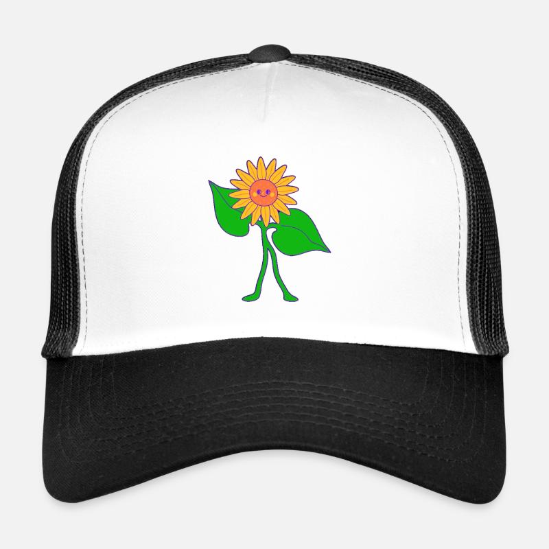 sonnenblume - Trucker Cap - Weiß/Schwarz