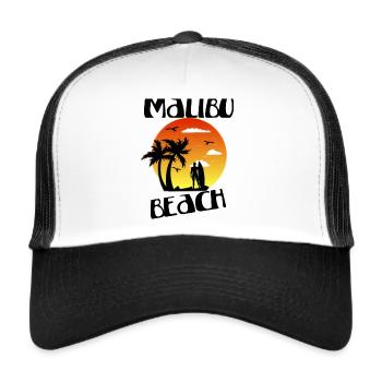 Malibu Beach Summer Gift - Trucker Cap - white/black - Front